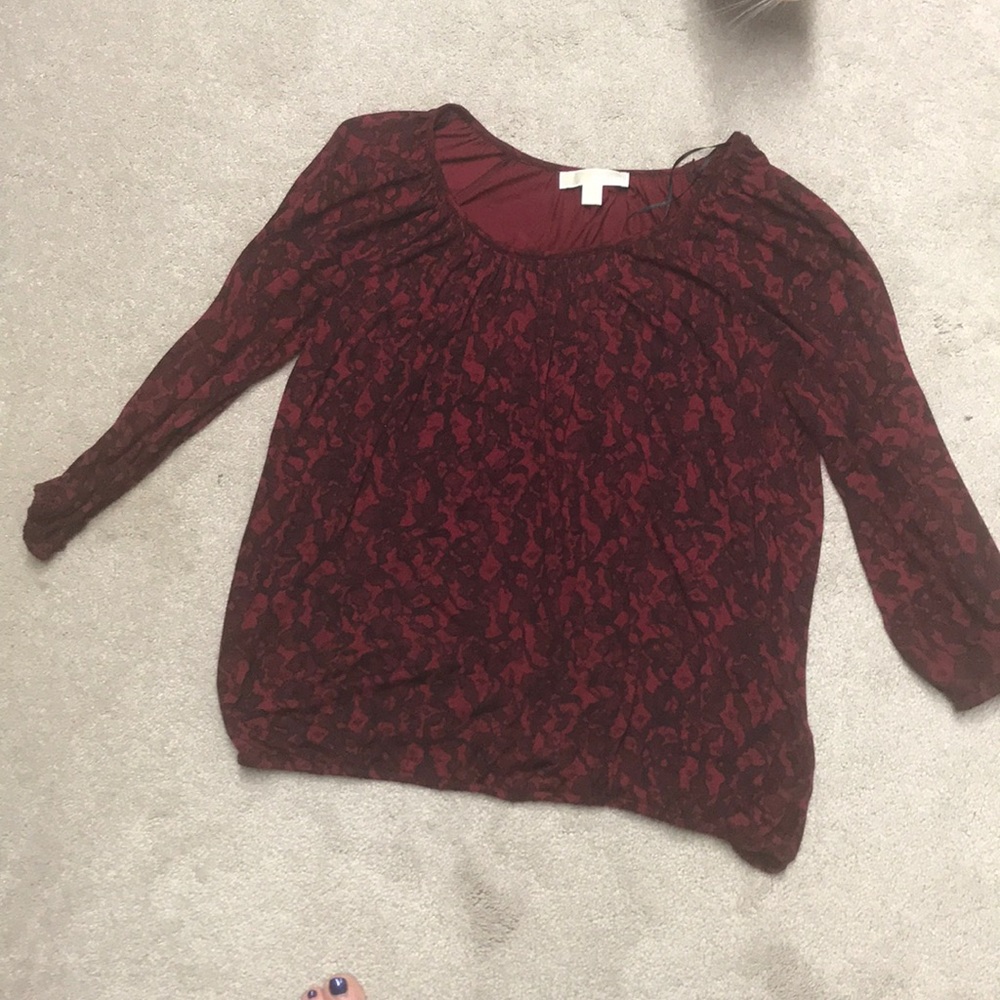 Michael Kors pretty red and black blouse